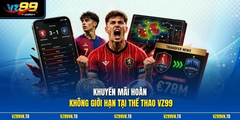 Khuyến mãi hoàn không giới hạn tại thể thao VZ99