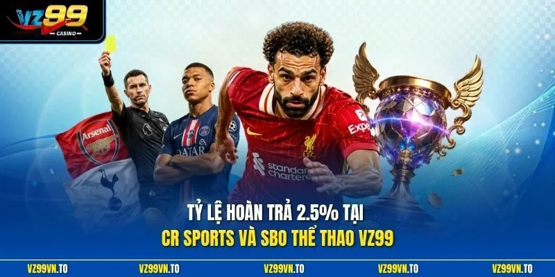 Tỷ lệ hoàn trả 2.5% tại CR Sports và SBO thể thao VZ99